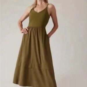 Athleta Olive Green Midi Sundress